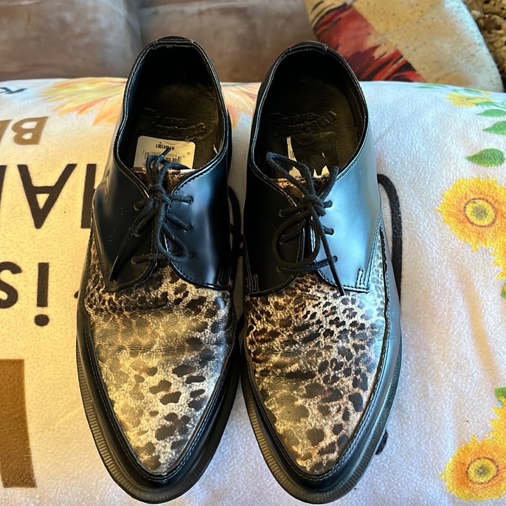 Dr Martens black/leopard creepers
